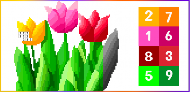Flowers Pixel Art Coloring screenshot 1