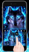 Tema Keyboard Cool Neon Wolf screenshot 1
