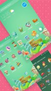 Green Cute Cartoon theme & HD wallpapers screenshot 1