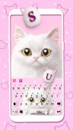 Tema Keyboard Cute White Cat screenshot 0