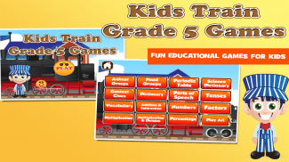 5th Grade Kids Train Games screenshot 0