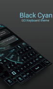 GO Keyboard Black Cyan Theme screenshot 0