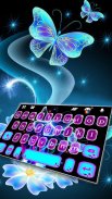 Neon Butterfly Sparkle Keyboard Theme screenshot 1