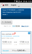 Russian Railways bilhetes screenshot 1