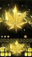 Golden Weed Rasta Shiny Keyboard Theme screenshot 1