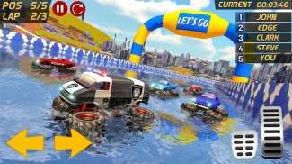 Police Monster Truck Gangster Chase Water Surfing screenshot 1