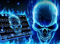 3D Blue Flaming Skull Keyboard screenshot 0