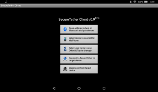 SecureTether Client - Android Bluetooth tethering screenshot 1