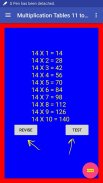 Multiplication Tables 11 to 20 screenshot 1