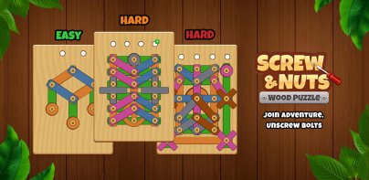 Screw and Nuts: Wood Puzzle