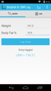 Body fat and LBM log screenshot 0