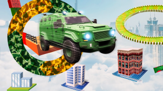 Ramp Mega Army Jeep Stunts Racing: Impossible Game screenshot 3