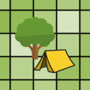 Bomen en Tenten Puzzel Icon