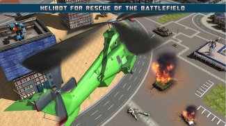 Flying Police Helicopter Robot Transforming War screenshot 2