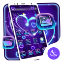 Purple romantic love APUS Launcher theme