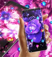 Glowing flowers live wallpaper screenshot 1