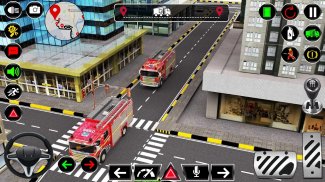 Caminhão de bombeiro cidade dirigindo resgate screenshot 2