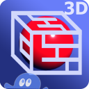 Cubo 3D Laberinto Icon