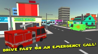 Cube Fire Truck: Firefighter screenshot 1