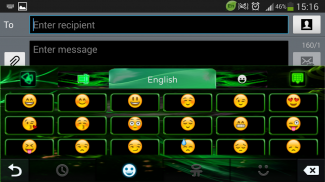 Green Flame GO Keyboard theme screenshot 2