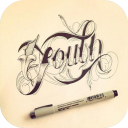 hand lettering designs Icon