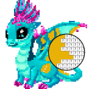 Dragon Pixel Art Coloring Book