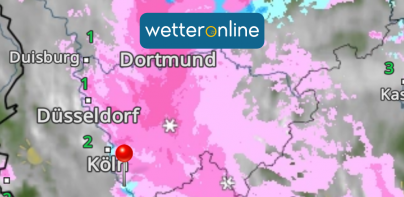 RegenRadar mit Unwetterwarnung