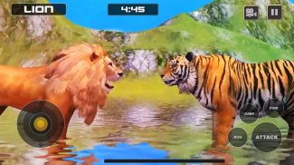 Lion Vs Tiger Wild Animal Simulator Game screenshot 0