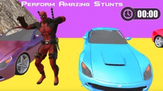 Superheroes Tricky Stunts Car Racing Game screenshot 0