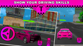 Pink Lady Crazy Taxi Driver 3D screenshot 0