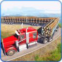 Long Trailer Truck Wood Cargo Icon