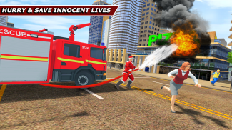 Santa Rescue Truck Driving - Rescue 911 Fire Games screenshot 0