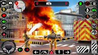 Thành phố lính cứu hỏa xe tải lái xe cứu hộ mô screenshot 4