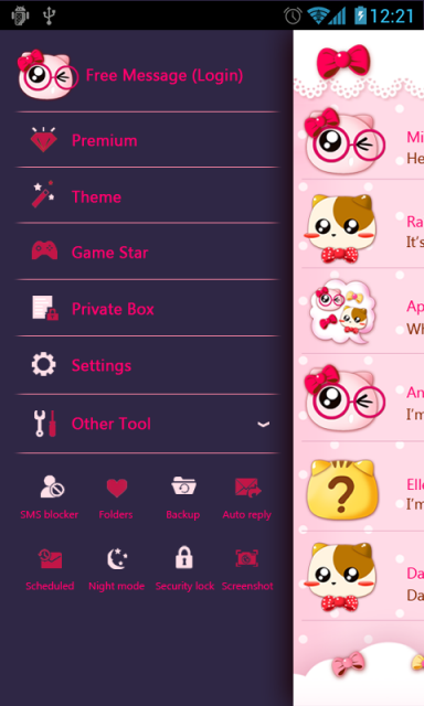 GO SMS PRO PINKYCAT THEME  Download APK for Android - Aptoide