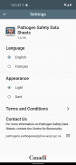 Pathogen Safety Data Sheets screenshot 2