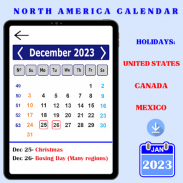 Calendar North America 2020 - Holidays screenshot 4