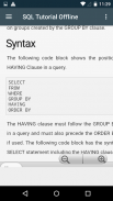 SQL Tutorial Offline screenshot 1
