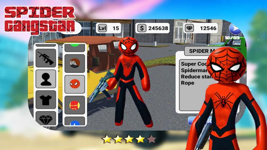 grand Spider Stickman Rope Hero Gangstar auto-thef screenshot 4