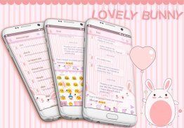 SMS Messages Lovely Bunny Pink Theme screenshot 0