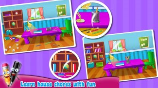 Learning House Manners: Home Cleaning Games screenshot 0