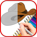 Cowboy Coloring Book Icon