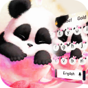 Cute pink panda keyboard Icon