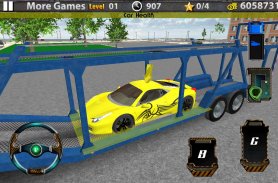 3D Car transport trailer truck screenshot 1