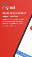 Migreat - Online immigration advice screenshot 2