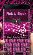 Pink-Black Bowknot GO Keyborad Theme screenshot 1