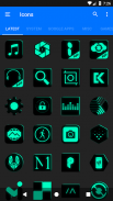 Flat Black and Teal Icon Pack ✨Free✨ screenshot 16