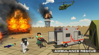 Blocky Army Ambulance Rescue screenshot 11