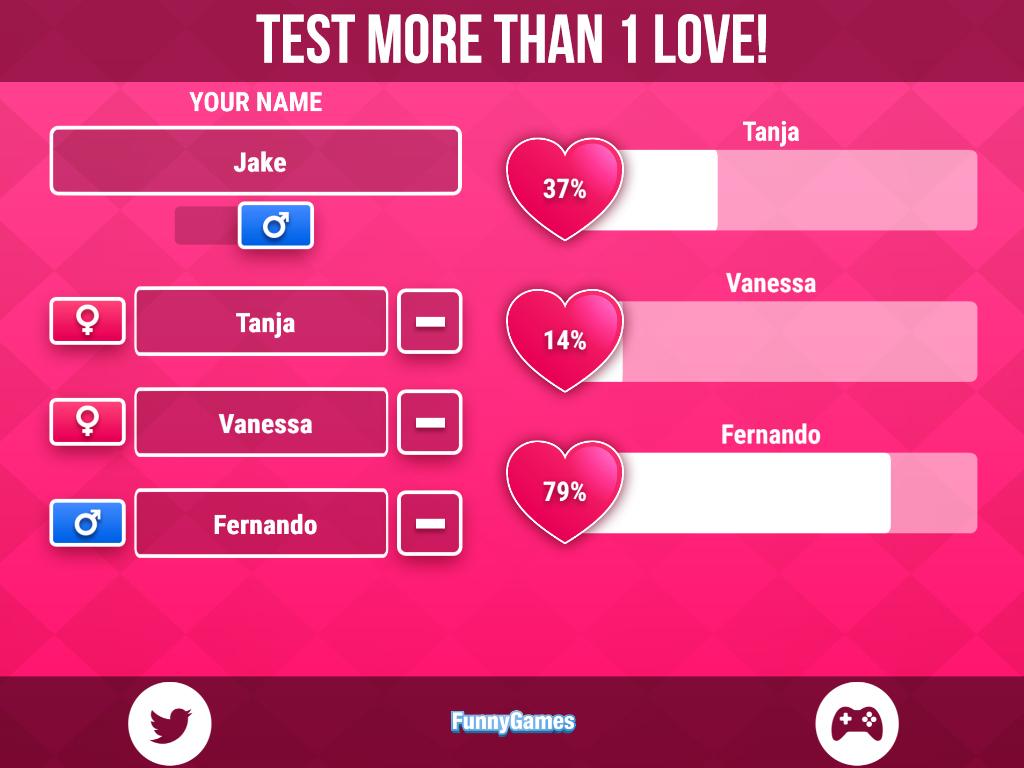 The app is called Love tester btw.