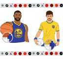 Pixel art basketball logo : Color by Number