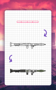 كيفية رسم الأسلحة. دروس الرسم خطوة بخطوة screenshot 0